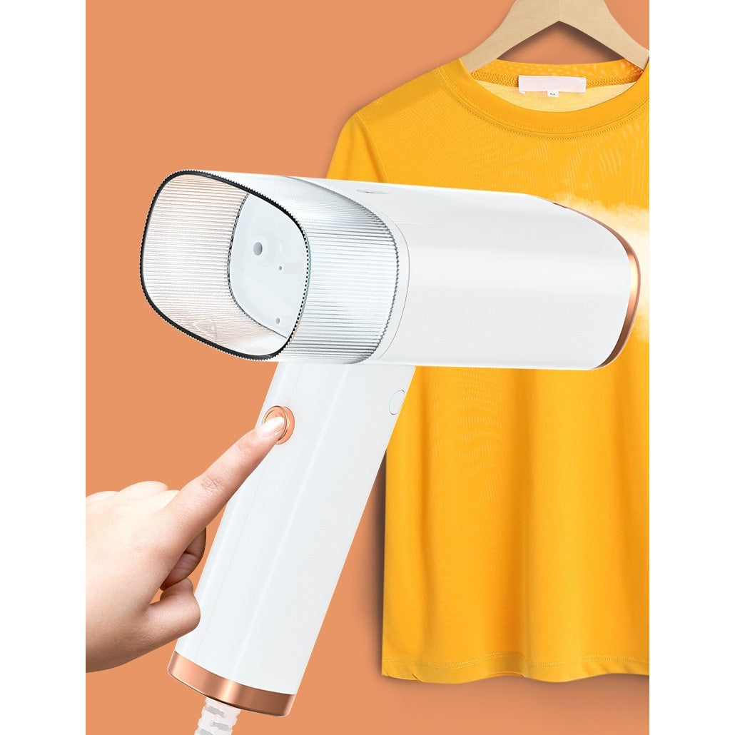 Aparat de Calcat Vertical Portabil cu Abur, Vivimall, Putere 1000W, Rezervor de 100 ml, Priza, Functie Anti Calcar si Auto Curatare, Pliabil, 15x17x7.5 cm, Alb