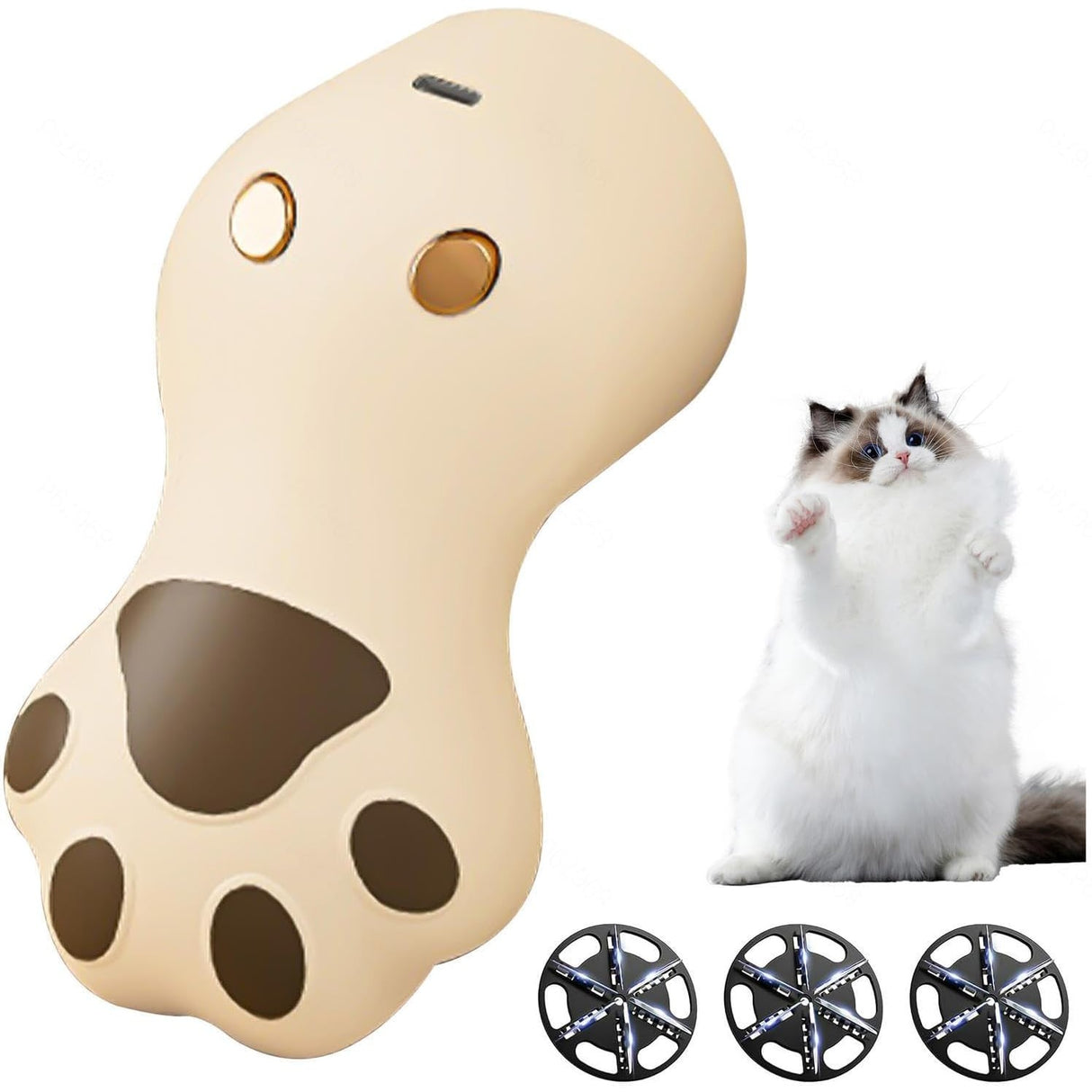 Aparat Pentru Curatat Scame, Par Si Praf, Pentru Diferite Tipuri De Material, Incarcare Usb Type-C, Model Labuta De Pisica, 14X7X7.5 Cm, Maro - vivimall.ro