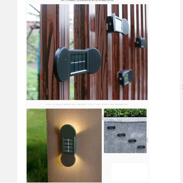 Aplica Solara Led, Abs/Policarbonat, Rezistenta La Apa Ip65, 2 Led-Uri Smd, Pentru Perete, Scari, 1.2V, 600Mah, 16 X 5.9 X 3.3 Cm, Lumina Alb Cald, Negru - vivimall.ro