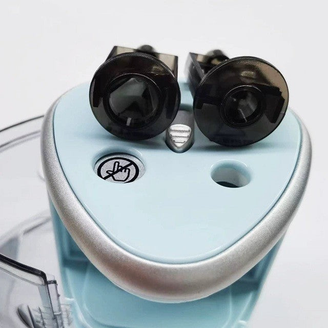 Ascutitoare Electrica cu 2 Gauri, Flippy, Gri, Baterii 4 x AA (neincluse), 7.5 x 7.5 x 7.5 cm, Albastru