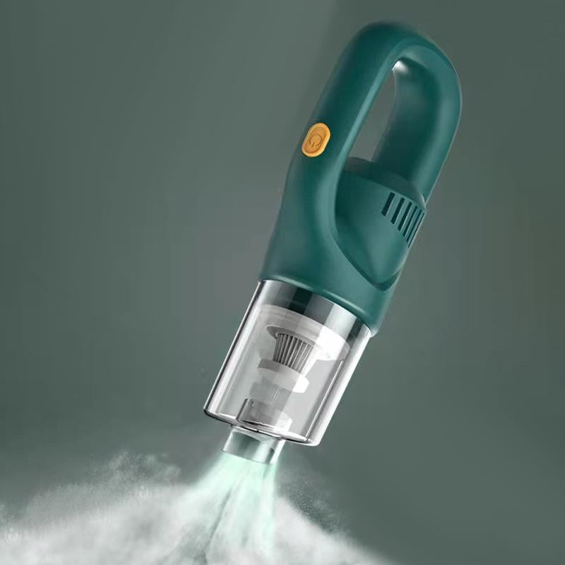 Aspirator Portabil fara Fir, Vivimall, Incarcare USB, Pentru Casa si Masina, Autonomie 45 min, Verde