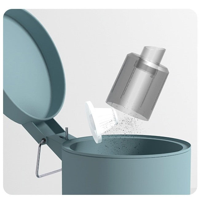 Aspirator Portabil Fara Fir, Vivimall, Tip Pistol K7, Pentru Casa si Masina, Incarcare USB, Autonomie 30 Min, 36 x 17 cm, Alb - vivimall.ro