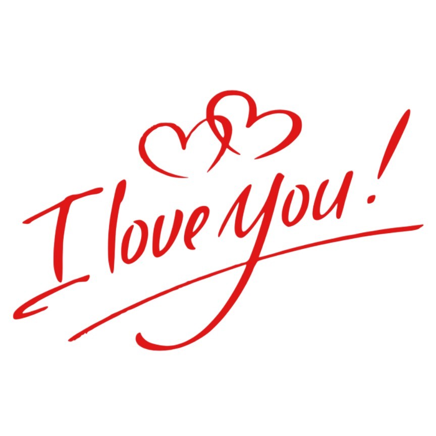 Autocolant I love You, Flippy, Tematica Iubire, 21x29 cm, Rosu, Resigilat