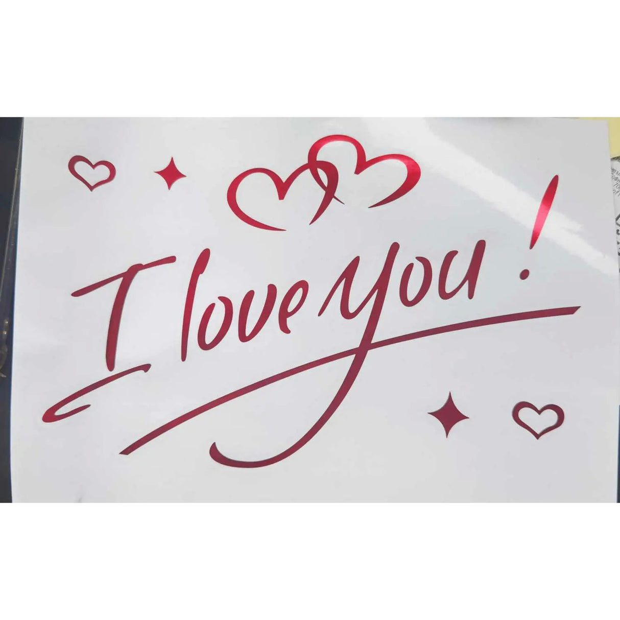 Autocolant I love You, Flippy, Tematica Iubire, 21x29 cm, Rosu, Resigilat