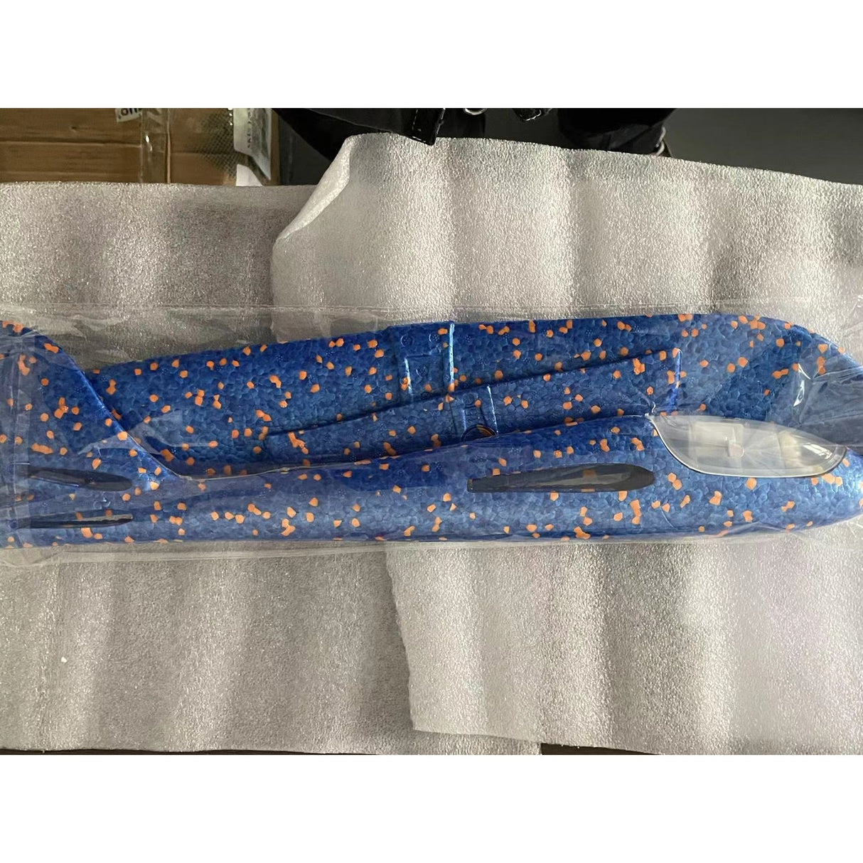 Avion Planor cu Pilot, Vivimall, Din Polistiren, Cu Lumini pe Toata Lungimea, 47 cm, Albastru