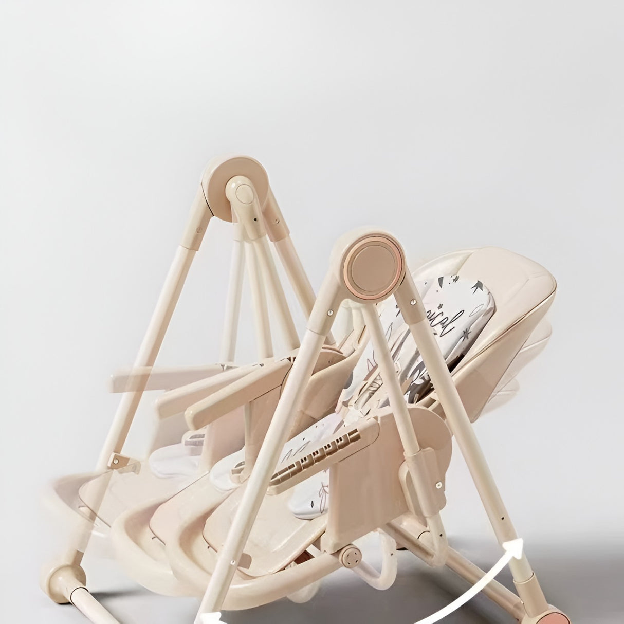 Scaun De Masa Pentru Bebelusi Si Copii, Tavita Si Husa Detasabile, Multifuncțional, Stabil, Centura De Siguranta, Inaltime Ajustabila, Spatar Reglabil Moale, Balansoar, De La 6 Luni