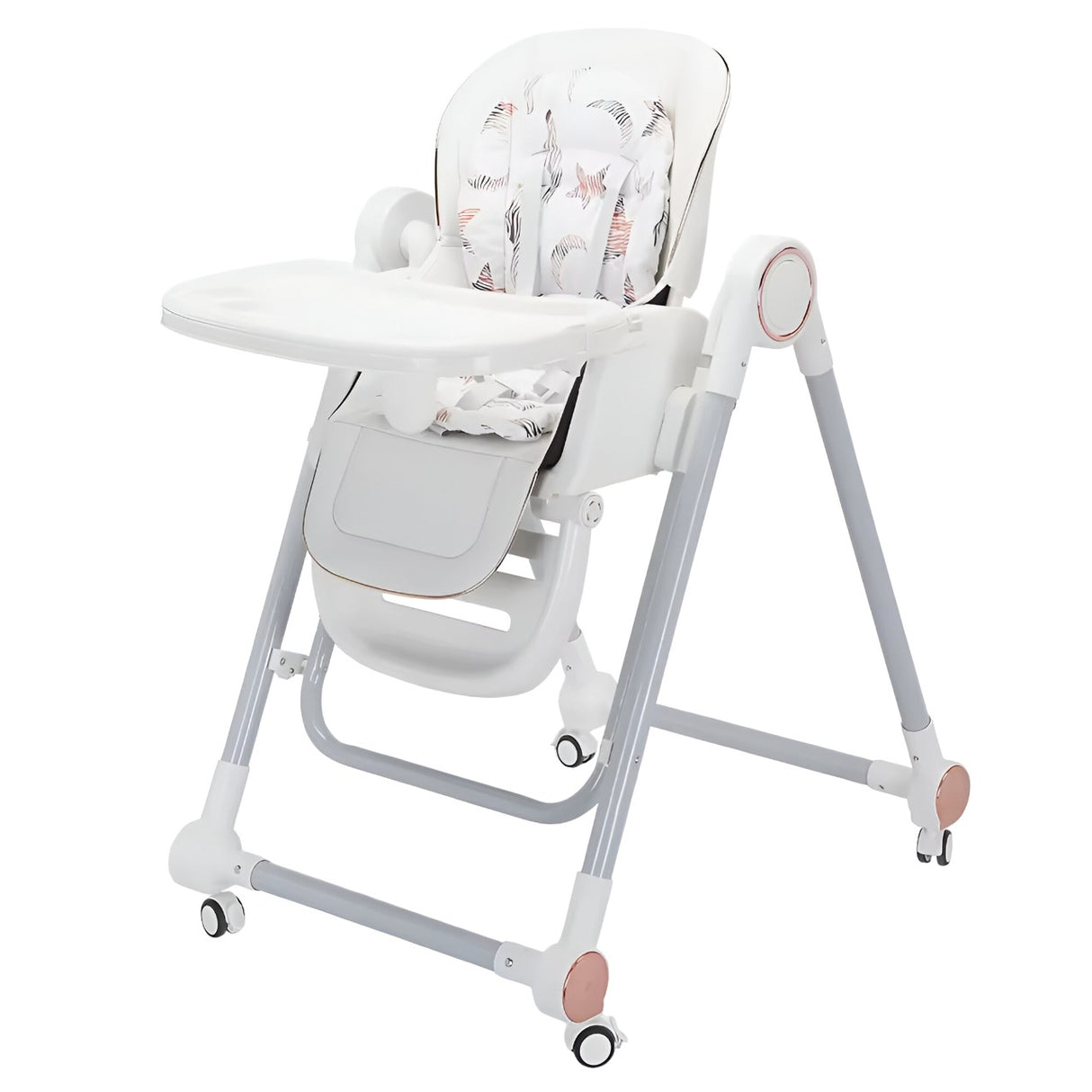 Scaun De Masa Pentru Bebelusi Si Copii, Tavita Si Husa Detasabile, Multifuncțional, Stabil, Centura De Siguranta, Inaltime Ajustabila, Spatar Reglabil Moale, Balansoar, De La 6 Luni