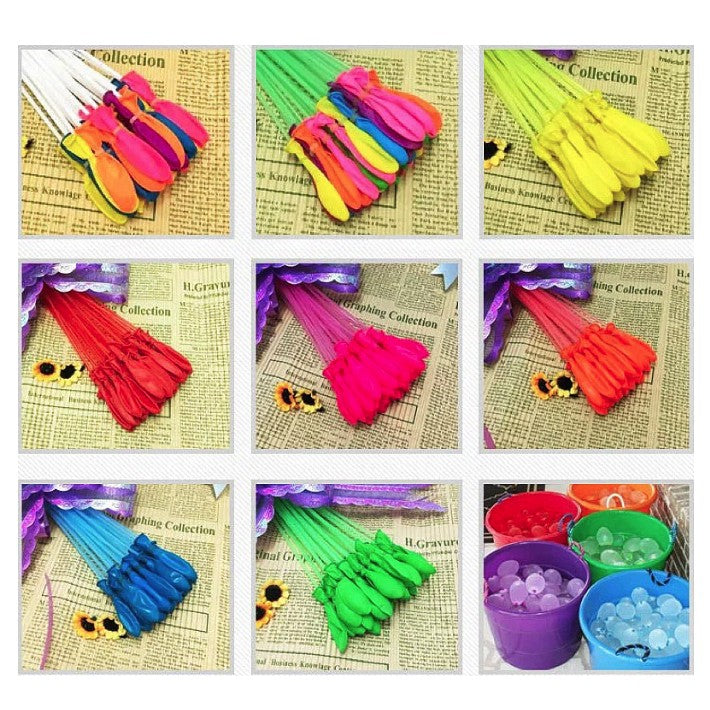 Baloane de Apa pentru Distractii, Vivimall, Baloane cu Umplere Rapida, Baloane de Lupta cu Apa, 111 bucati, din Emulsie, Multicolor