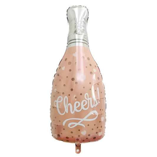 Balon Din Folie Metalizata, Figurine, Model Sticla De Sampanie, Ambalaj Individual, Pai Inclus, Umflare Cu Aer Sau Heliu,