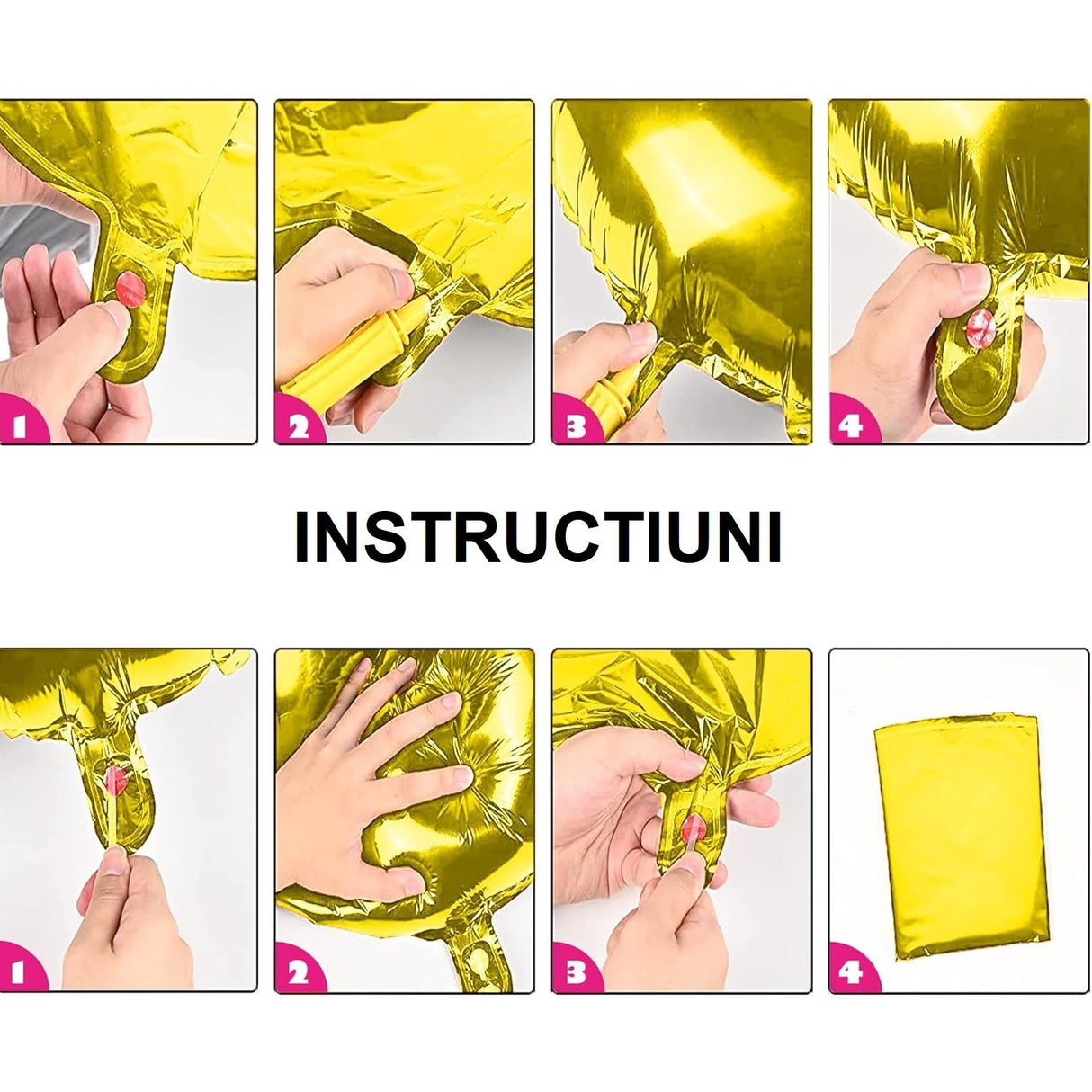 Balon din Folie Vivimall, Cifra 5, 81 cm, Pentru Aer sau Heliu, Bulk, Auriu - vivimall.ro