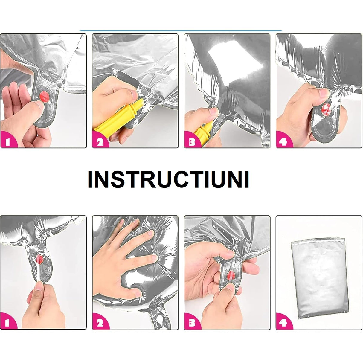 Balon din Folie Flippy, Cifra 7, 81 cm, Pentru Aer sau Heliu, Bulk, Argintiu - vivimall.ro