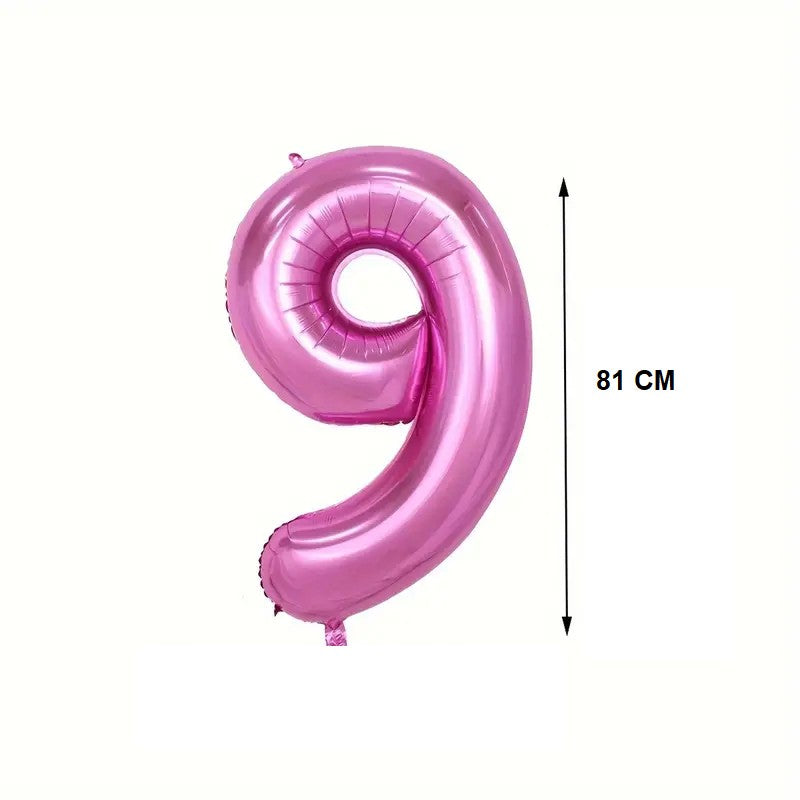 Balon din Folie Vivimall, Cifra 9, 81 cm, Pentru Aer sau Heliu, Bulk, Mov - vivimall.ro