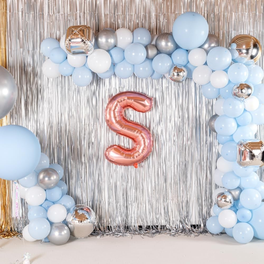 Balon Folie Metalizata Litera S, Vivimall, 100 cm, Umflati cu Heliu sau Aer, Ambalaj Individual, Pai inclus, Rose Gold - vivimall.ro