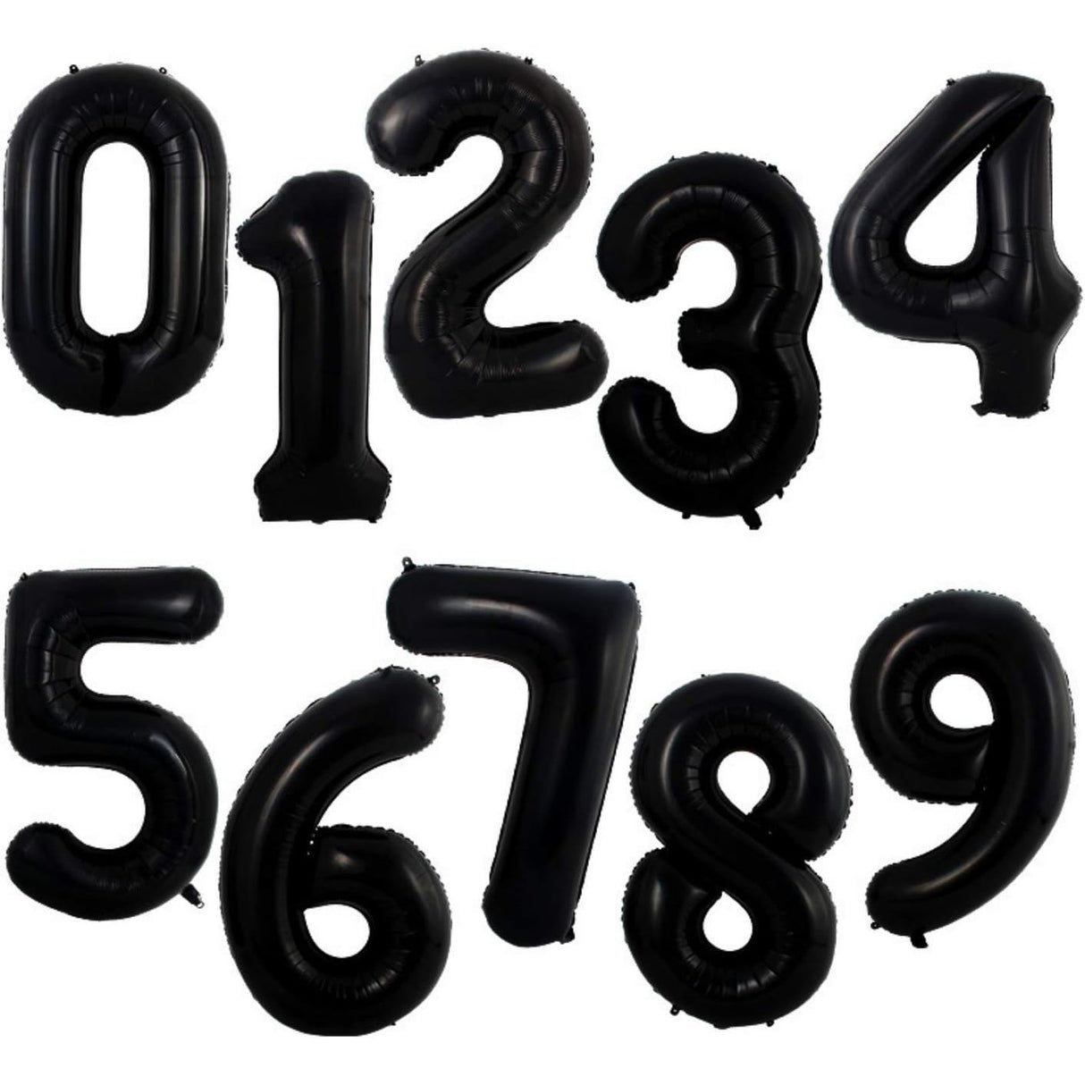 Balon din Folie Metalizata, Flippy, Figurina Cifra, Tema Aniversare 100 cm, Ambalaj Individual, Pai inclus, Umflare cu Aer sau Heliu, Negru, Cifra 1