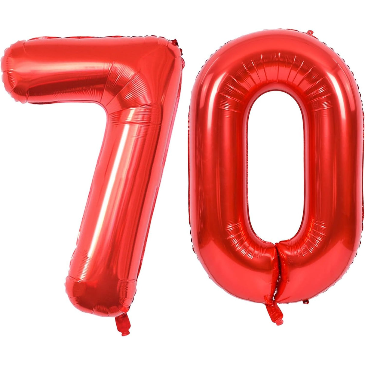 Balon din Folie Metalizata, Vivimall, Figurina Cifra, Model 7, Tema Aniversare 40 cm, Ambalaj Individual, Pai Inclus, Umflare cu Aer sau Heliu, Rosu - vivimall.ro