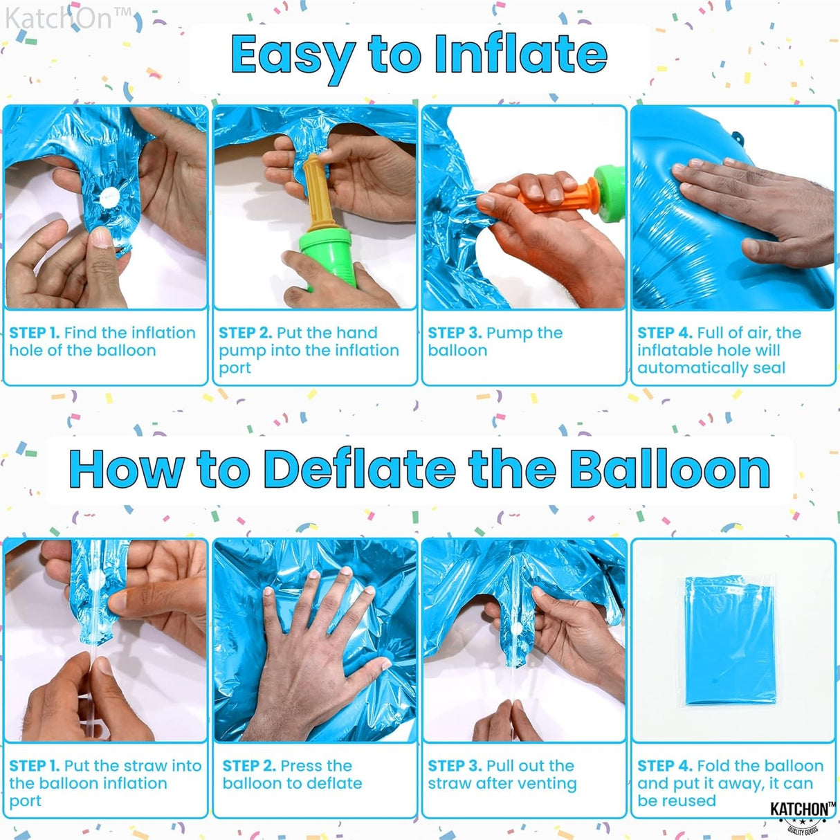 Balon din Folie Metalizata, Vivimall, Figurina Cifra, Tema Aniversare 80 cm, Ambalaj Individual, Pai inclus, Umflare cu Aer sau Heliu, Albastru, Cifra 7 - vivimall.ro