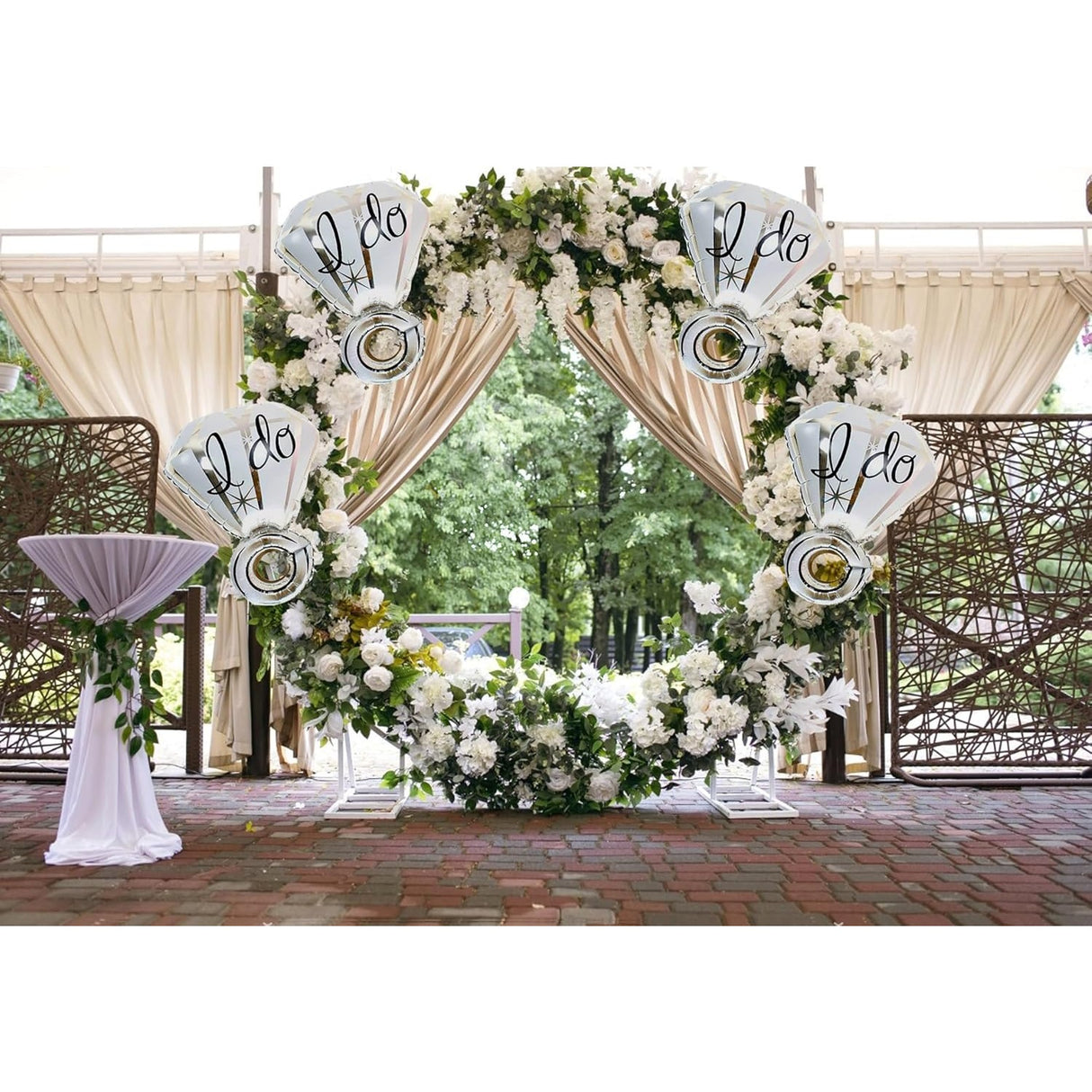 Balon Din Folie Metalizata, Figurina Inel De Logodna, Tema Nunta, 60 Cm, Ambalaj Individual, Pai Inclus, Umflare Cu Aer Sau Heliu - vivimall.ro