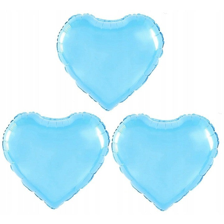Balon din Folie Metalizata, Flippy, Figurina Inimioara, Model Simplu, Tematica Iubire, 40 cm, Ambalaj Individual, Pai Inclus, Umflare cu Aer sau Heliu, Bleu