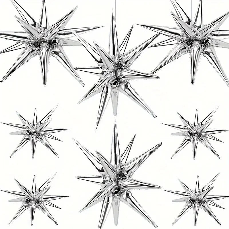 Balon Din Folie Metalizata, Figurina Stea 3D, 66 Cm, Ambalaj Individual, Pai Inclus, Umflare Cu Aer Sau Heliu,