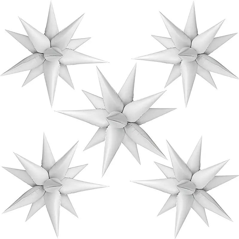 Balon Din Folie Metalizata, Figurina Stea 3D, 66 Cm, Ambalaj Individual, Pai Inclus, Umflare Cu Aer Sau Heliu,
