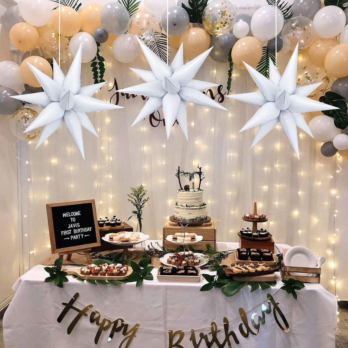 Balon Din Folie Metalizata, Figurina Stea 3D, 66 Cm, Ambalaj Individual, Pai Inclus, Umflare Cu Aer Sau Heliu,