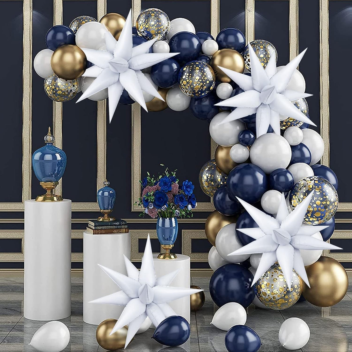 Balon Din Folie Metalizata, Figurina Stea 3D, 66 Cm, Ambalaj Individual, Pai Inclus, Umflare Cu Aer Sau Heliu,