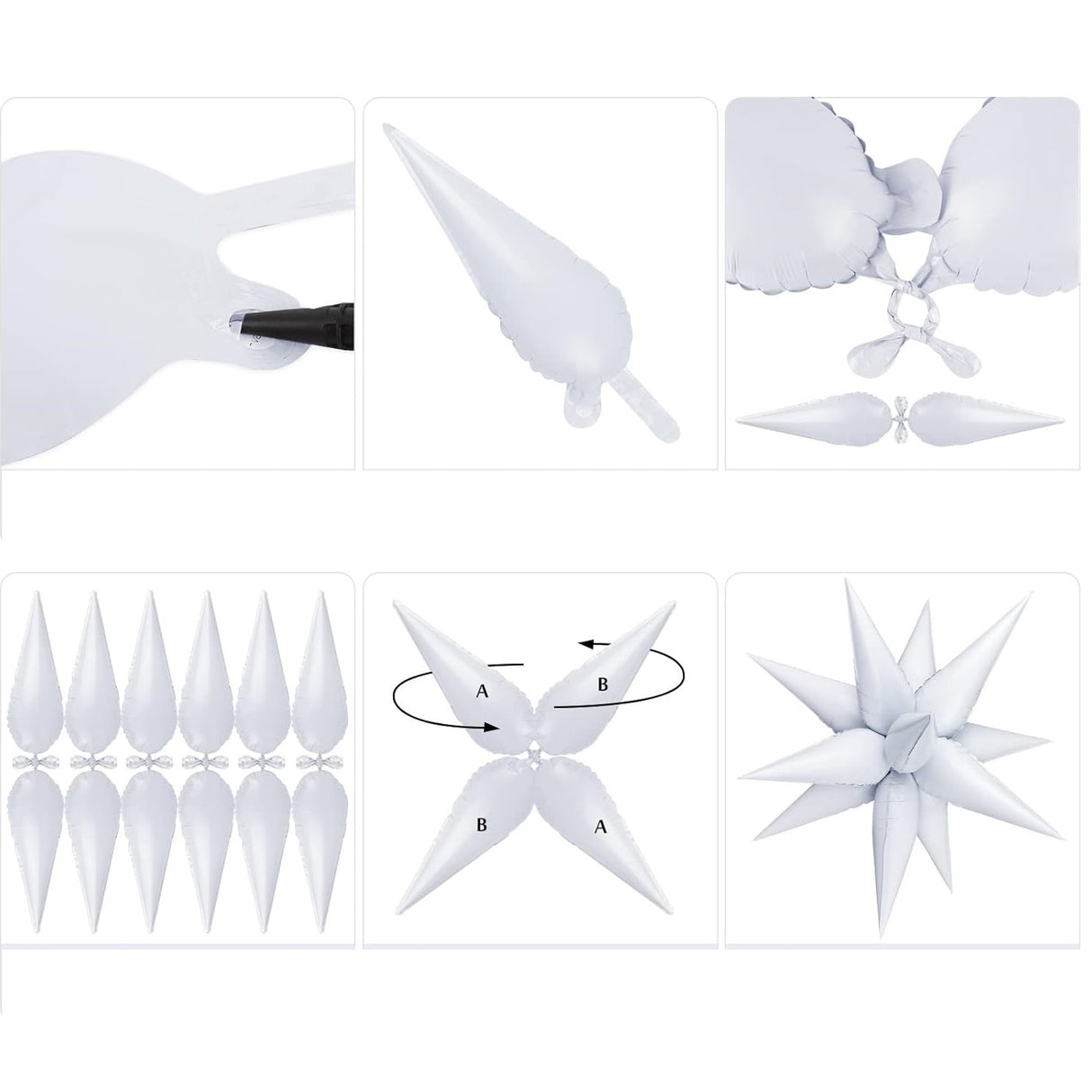 Balon Din Folie Metalizata, Figurina Stea 3D, 66 Cm, Ambalaj Individual, Pai Inclus, Umflare Cu Aer Sau Heliu,