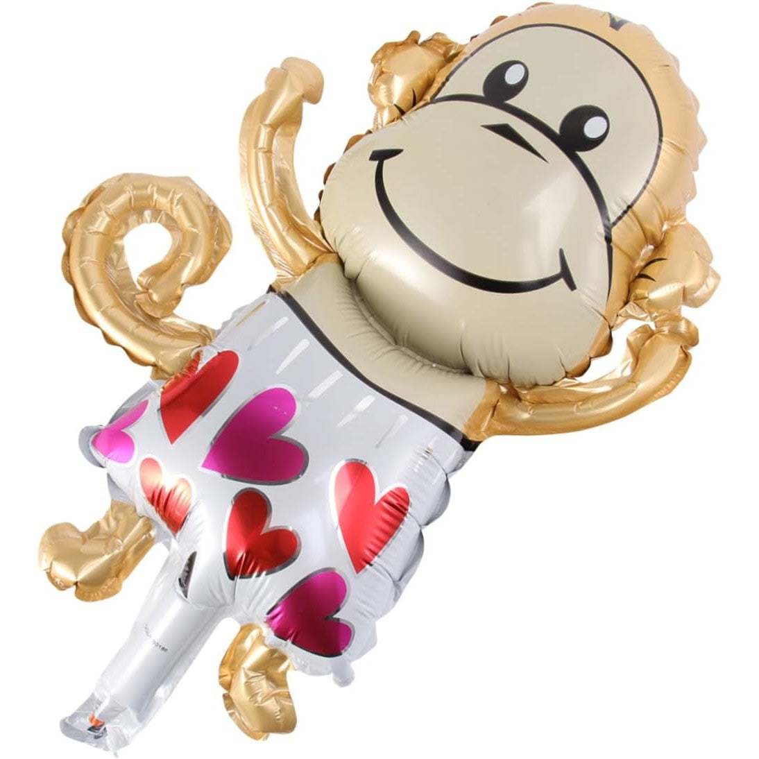 Balon din Folie Metalizata, Vivimall, Mini Figurine Animalute, Model Maimutica, Tematica Aniversare, 45x28 cm, Ambalaj Individual, Pai Inclus, Umflare cu Aer sau Heliu, Multicolor