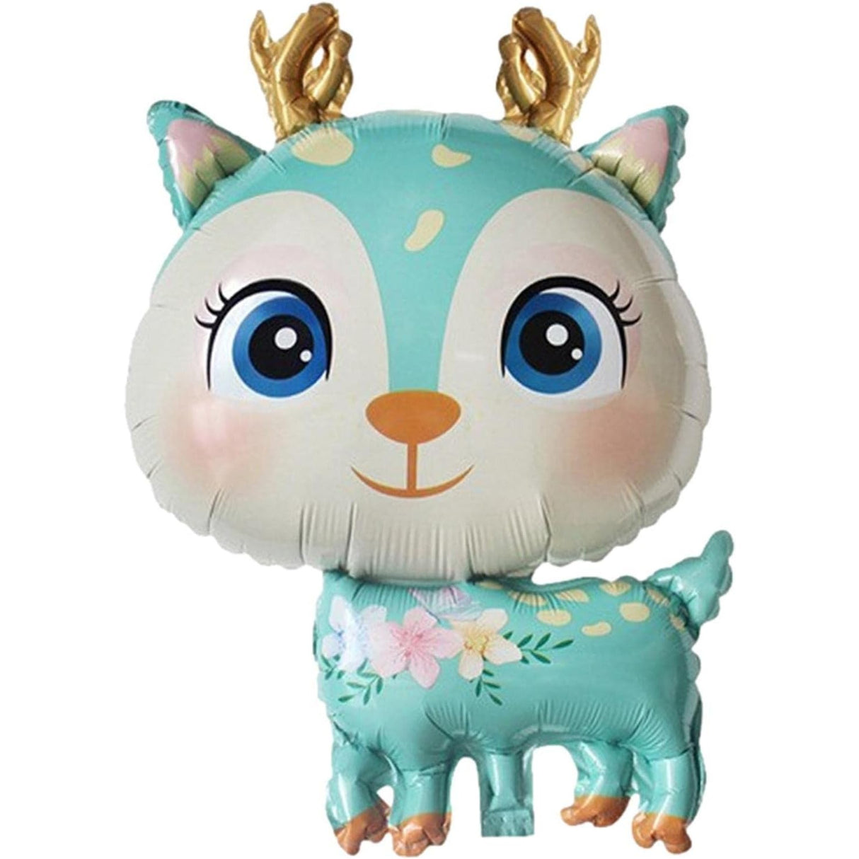 Balon Din Folie Metalizata, Mini Figurine, Model Cerb, Tematica Aniversare, Ambalaj Individual, Pai Inclus, Umflare Cu Aer Sau Heliu,