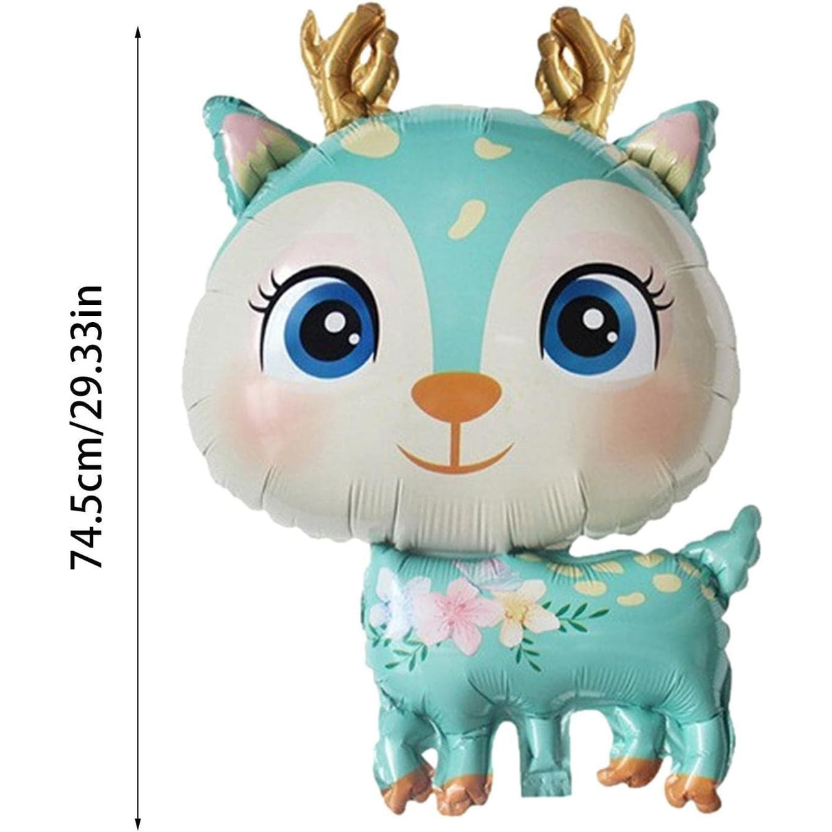 Balon Din Folie Metalizata, Mini Figurine, Model Cerb, Tematica Aniversare, Ambalaj Individual, Pai Inclus, Umflare Cu Aer Sau Heliu,