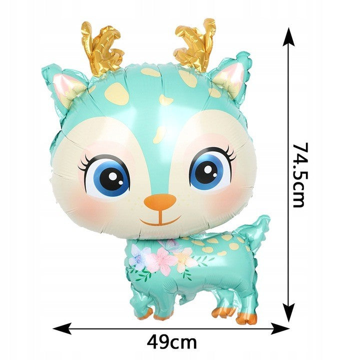 Balon Din Folie Metalizata, Mini Figurine, Model Cerb, Tematica Aniversare, Ambalaj Individual, Pai Inclus, Umflare Cu Aer Sau Heliu,
