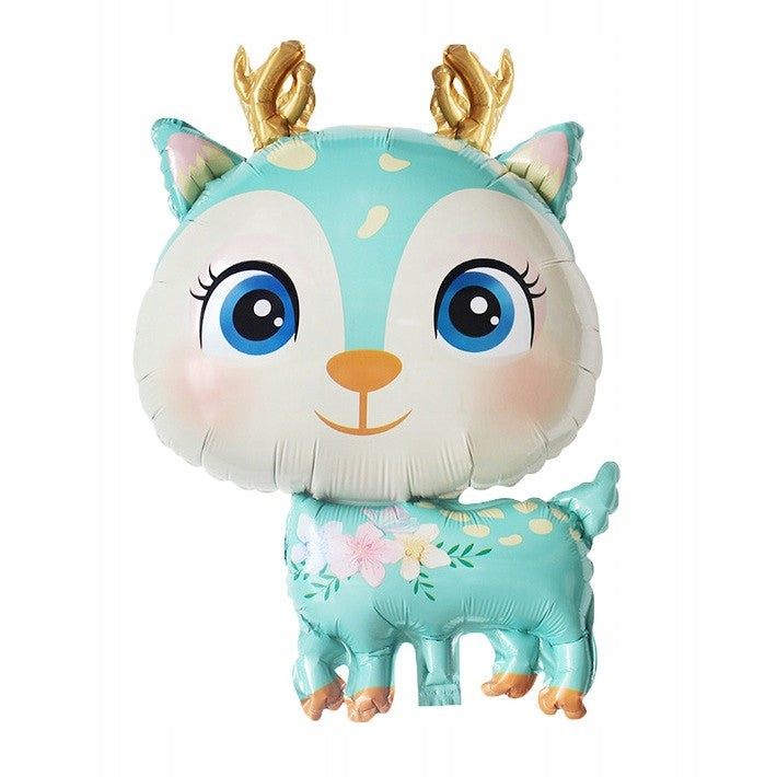 Balon Din Folie Metalizata, Mini Figurine, Model Cerb, Tematica Aniversare, Ambalaj Individual, Pai Inclus, Umflare Cu Aer Sau Heliu,