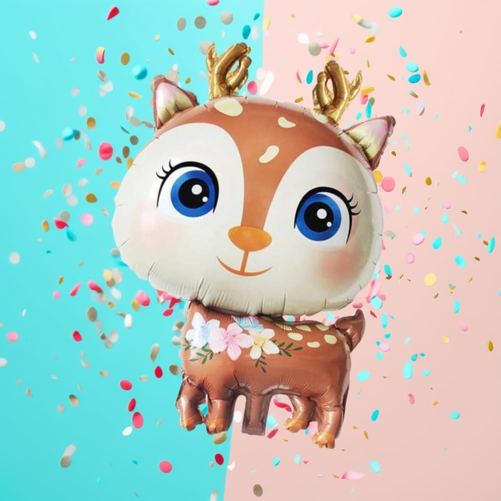 Balon Din Folie Metalizata, Mini Figurine, Model Cerb, Tematica Aniversare, Ambalaj Individual, Pai Inclus, Umflare Cu Aer Sau Heliu,