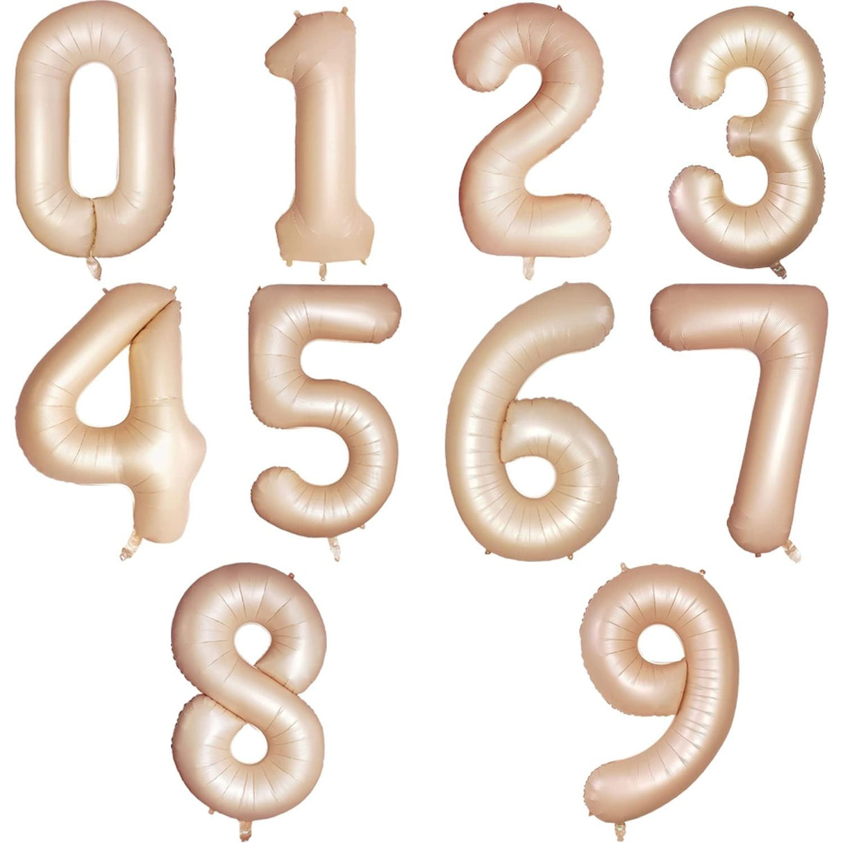 Balon din Folie Metalizata, Vivimall, Figurina Cifra, Model 9, Tema Aniversare 100 cm, Ambalaj Individual, Pai Inclus, Umflare cu Aer sau Heliu, Crem - vivimall.ro