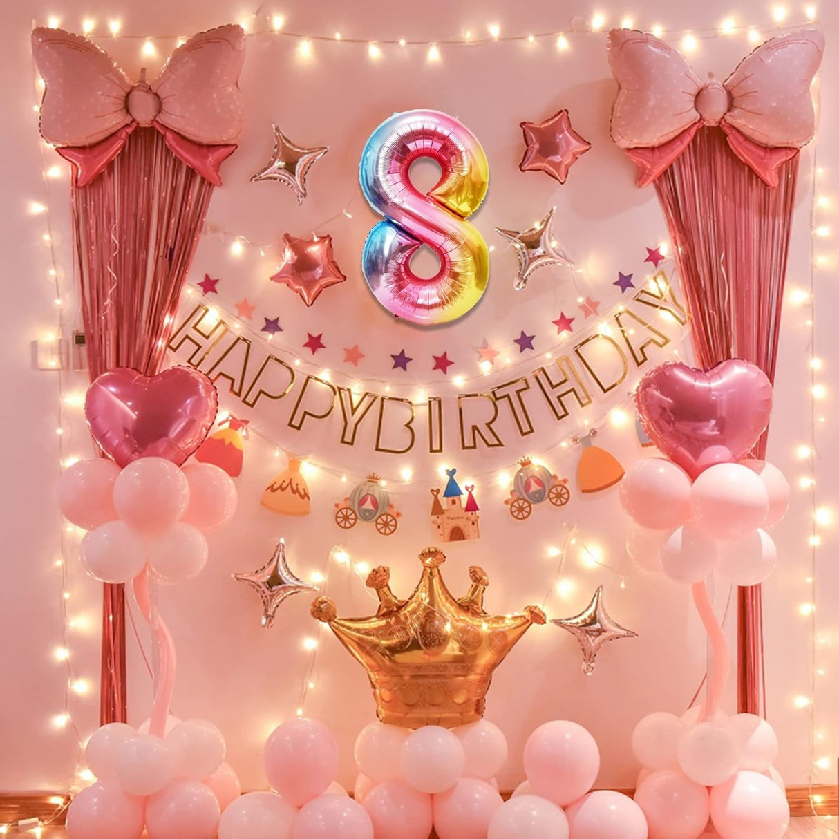 Balon din Folie Metalizata Gradient Vivimall, Figurina Cifra, Tema Aniversare 100 cm, Ambalaj Individual, Pai inclus, Umflare cu Aer sau Heliu, Multicolor, Cifra 8