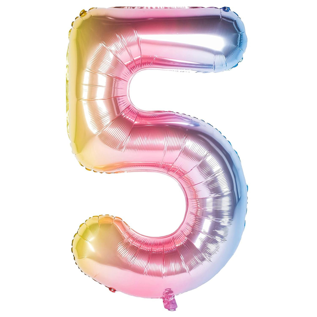 Balon din Folie Metalizata Gradient Vivimall, Figurina Cifra, Tema Aniversare 100 cm, Ambalaj Individual, Pai inclus, Umflare cu Aer sau Heliu, Multicolor, Cifra 5