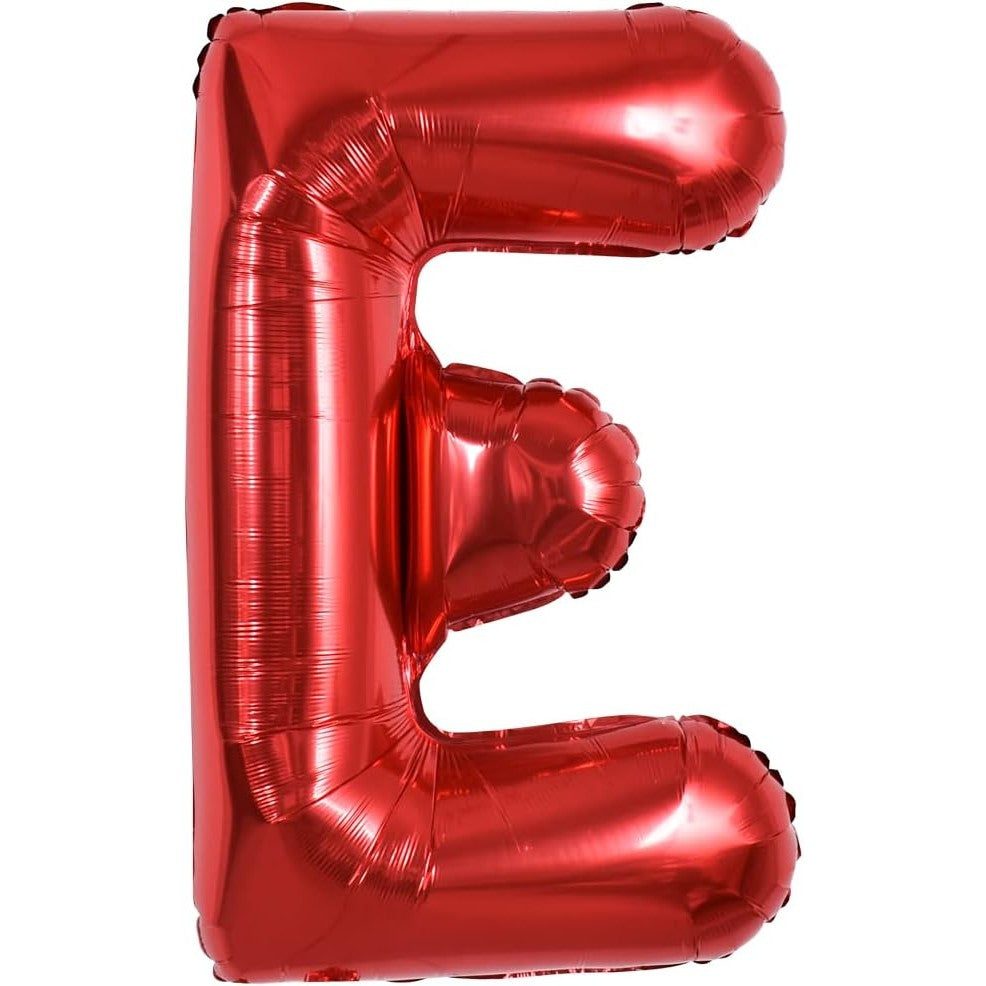 Balon Folie Metalizata Litera E, Vivimall, 40 cm, Umflati cu Heliu sau Aer, Ambalaj Individual, Pai inclus, Rosu - vivimall.ro
