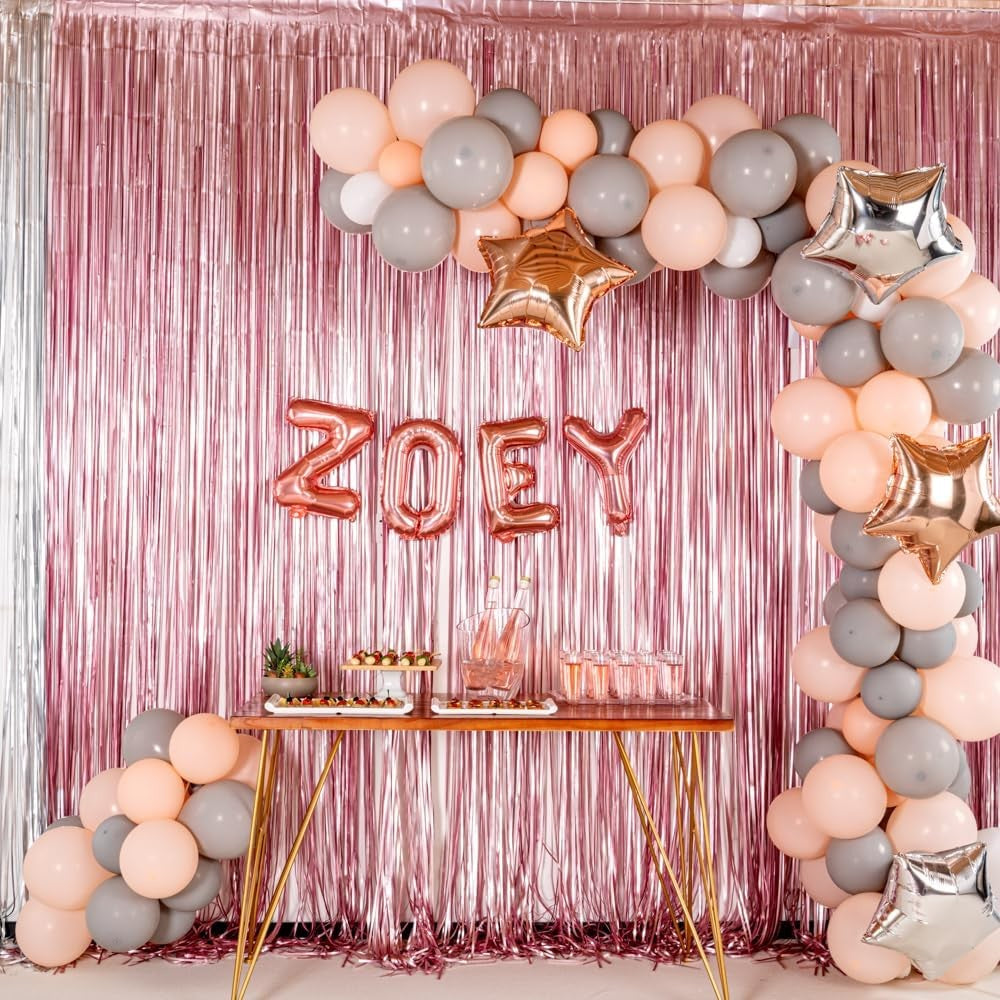 Balon Folie Metalizata Litera E, Vivimall, 40 cm, Umflati cu Heliu sau Aer, Ambalaj Individual, Pai inclus, Rose Gold - vivimall.ro