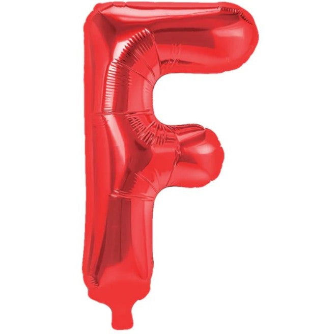 Balon Folie Metalizata Litera F, Vivimall, 40 cm, Umflati cu Heliu sau Aer, Ambalaj Individual, Pai inclus, Rosu - vivimall.ro
