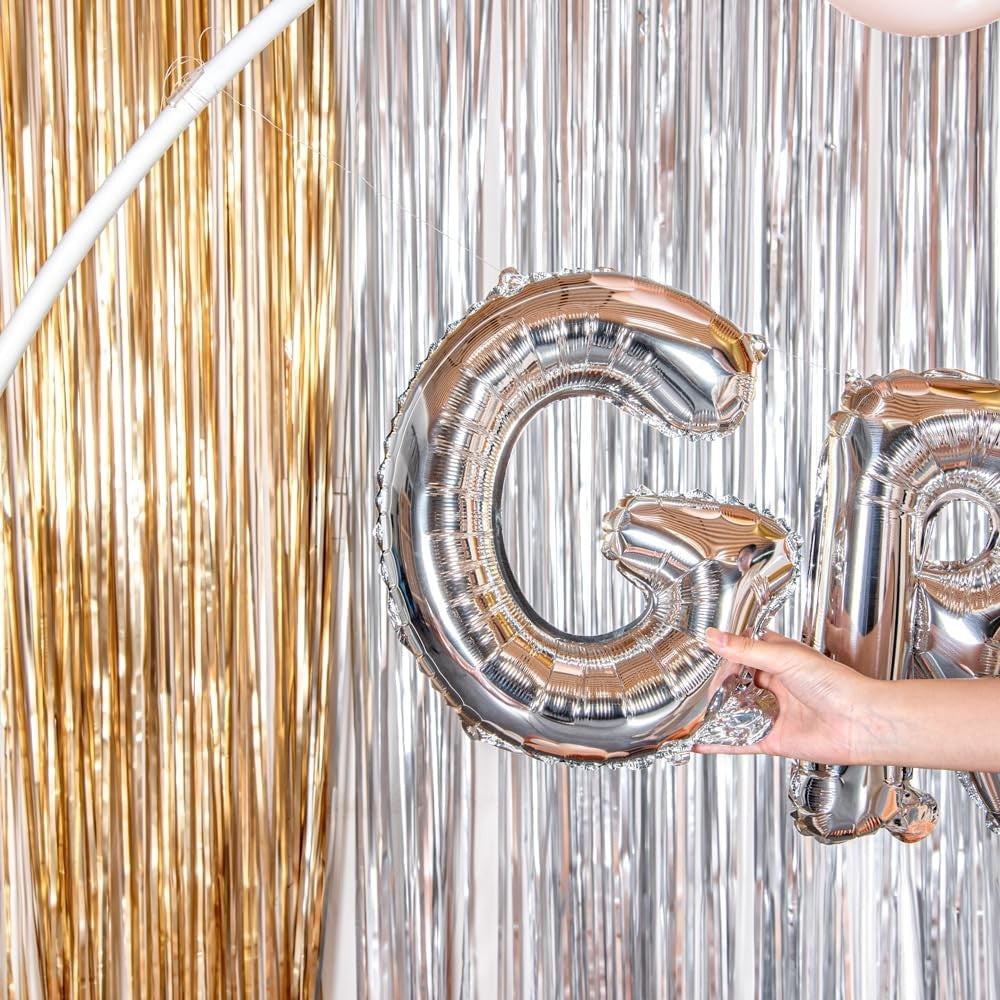 Balon Folie Metalizata Litera G, Vivimall, 80 cm, Umflati cu Heliu sau Aer, Ambalaj Individual, Pai inclus, Argintiu - vivimall.ro