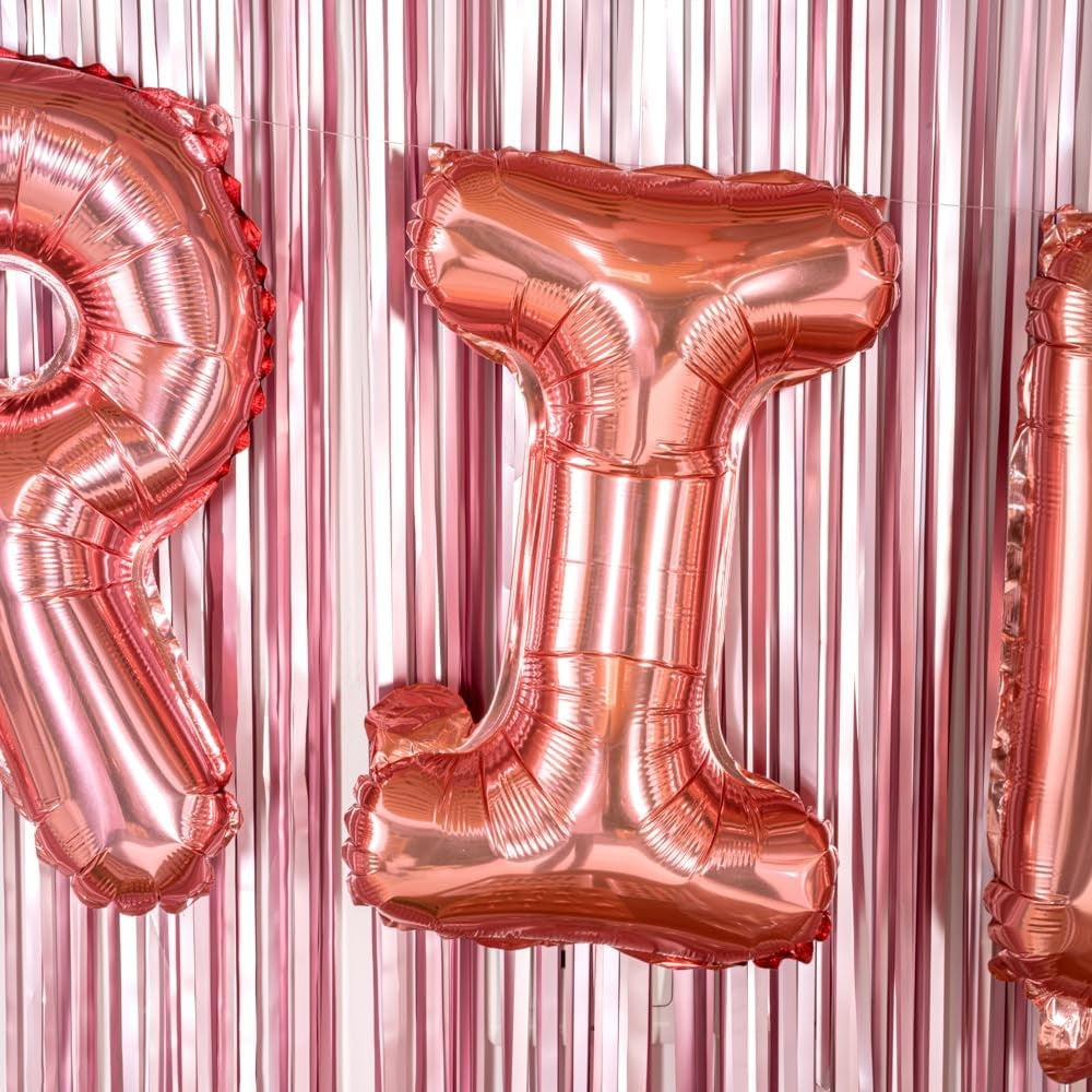 Balon Folie Metalizata Litera I, Vivimall, 40 cm, Umflati cu Heliu sau Aer, Ambalaj Individual, Pai inclus, Rose Gold - vivimall.ro