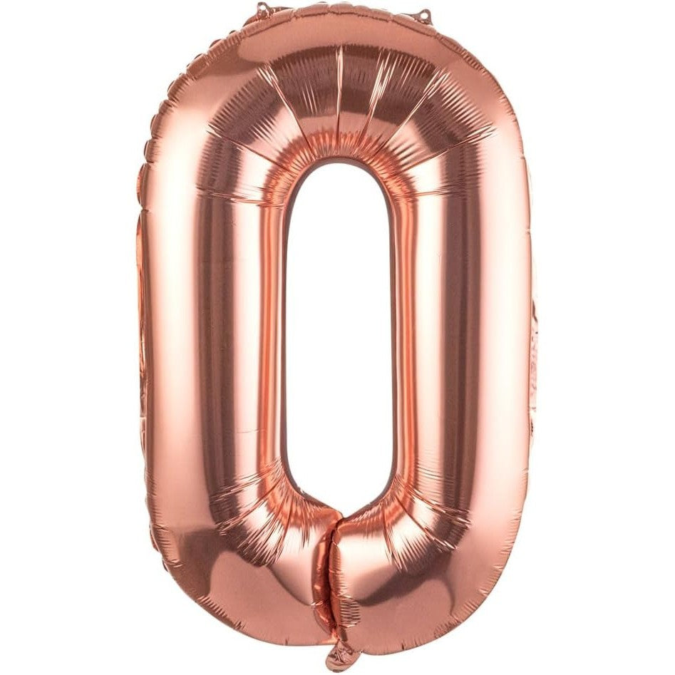 Balon Folie Metalizata Litera O, Vivimall, 100 cm, Umflati cu Heliu sau Aer, Ambalaj Individual, Pai inclus, Rose Gold - vivimall.ro