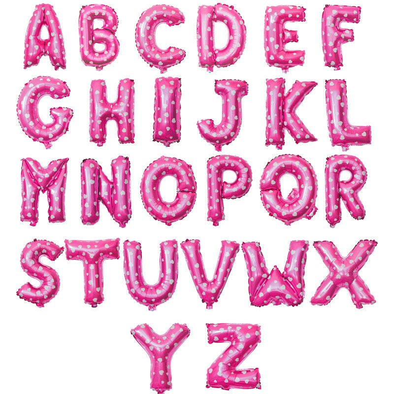 Balon Folie Metalizata Litera P, Vivimall, 40 cm, Cu Imprimeu Inimioare, Umflati cu Heliu sau Aer, Ambalaj Individual, Pai inclus, Roz - vivimall.ro