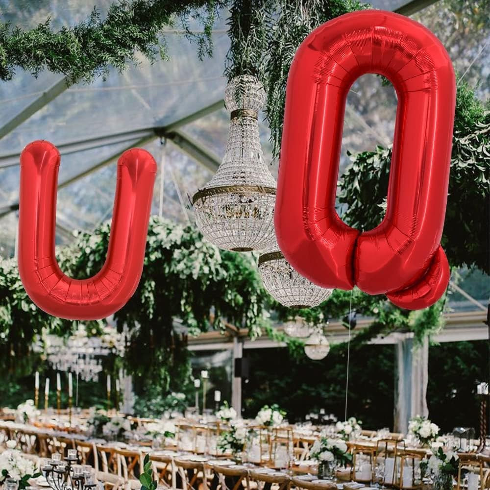 Balon Folie Metalizata Litera Q, Vivimall, 40 cm, Umflati cu Heliu sau Aer, Ambalaj Individual, Pai inclus, Rosu