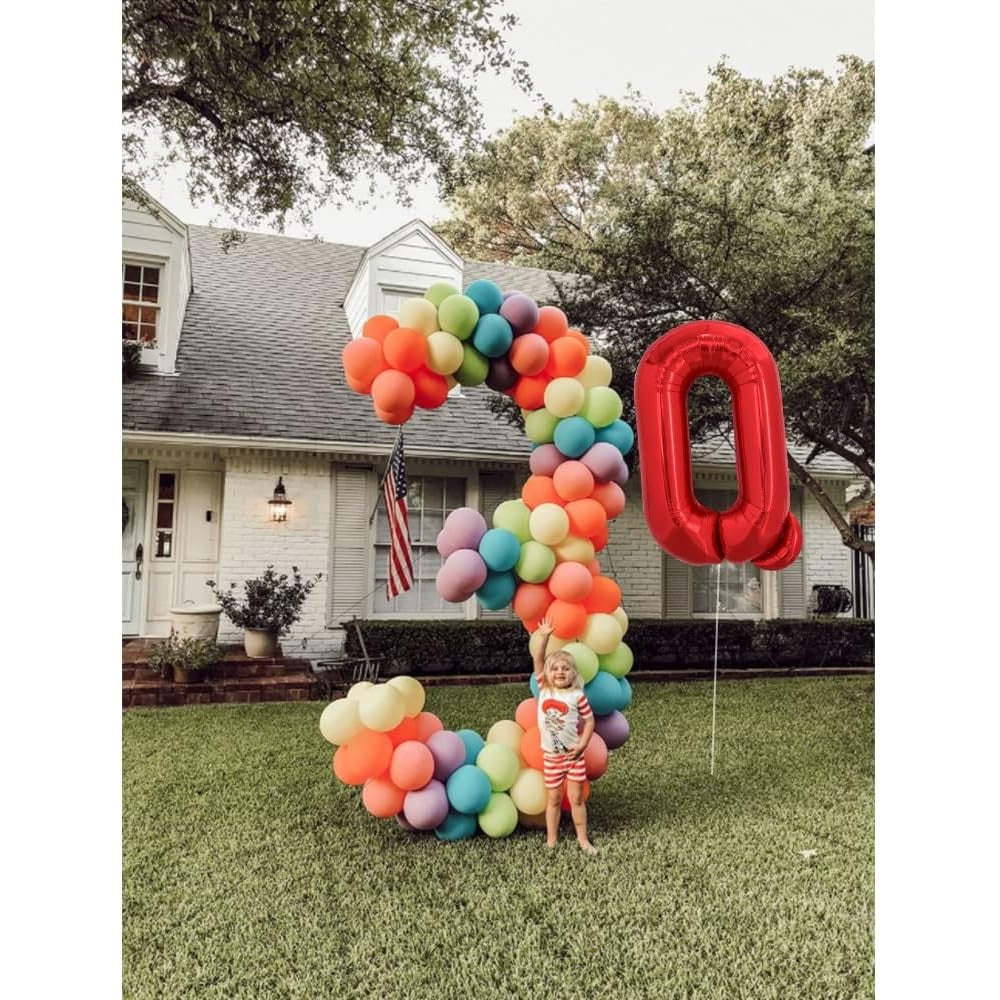 Balon Folie Metalizata Litera Q, Vivimall, 40 cm, Umflati cu Heliu sau Aer, Ambalaj Individual, Pai inclus, Rosu