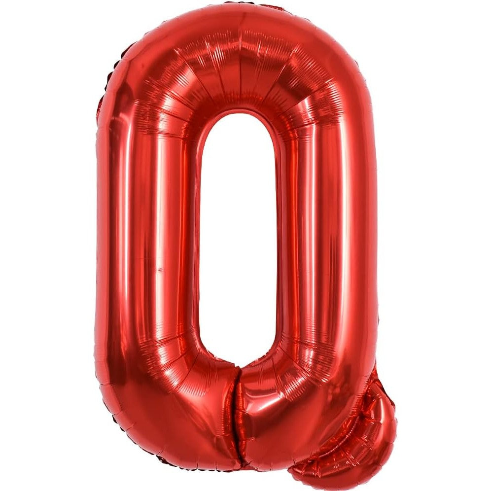Balon Folie Metalizata Litera Q, Vivimall, 40 cm, Umflati cu Heliu sau Aer, Ambalaj Individual, Pai inclus, Rosu