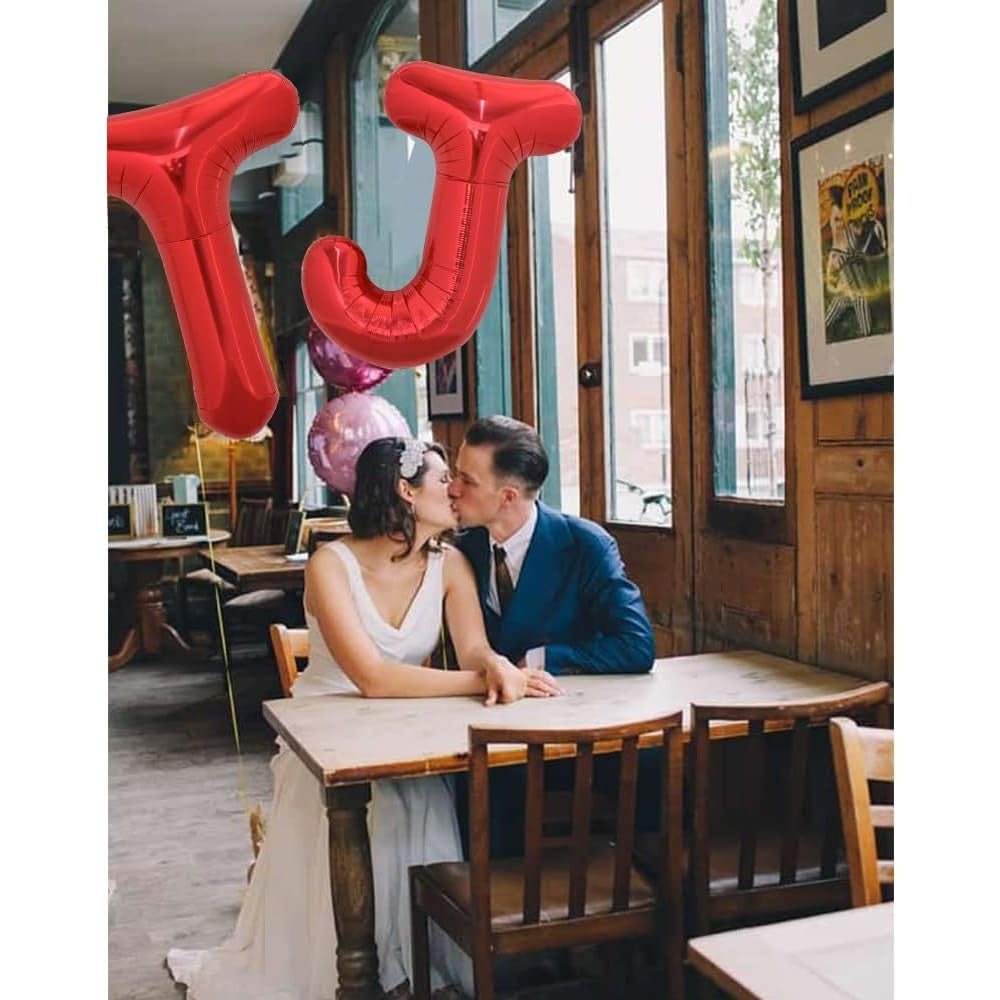 Balon Folie Metalizata Litera T, Vivimall, 40 cm, Umflati cu Heliu sau Aer, Ambalaj Individual, Pai inclus, Rosu - vivimall.ro