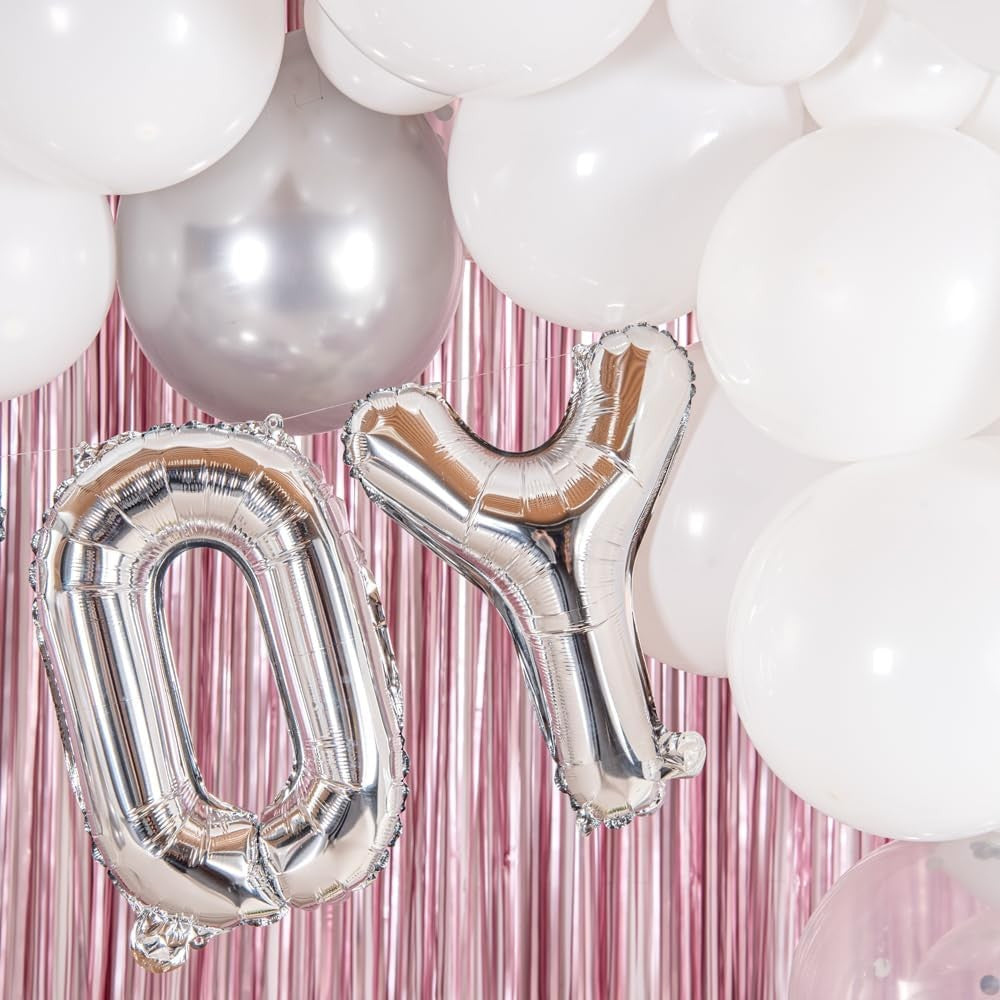 Balon Folie Metalizata Litera Y, Vivimall, 80 cm, Umflati cu Heliu sau Aer, Ambalaj Individual, Pai inclus, Argintiu - vivimall.ro