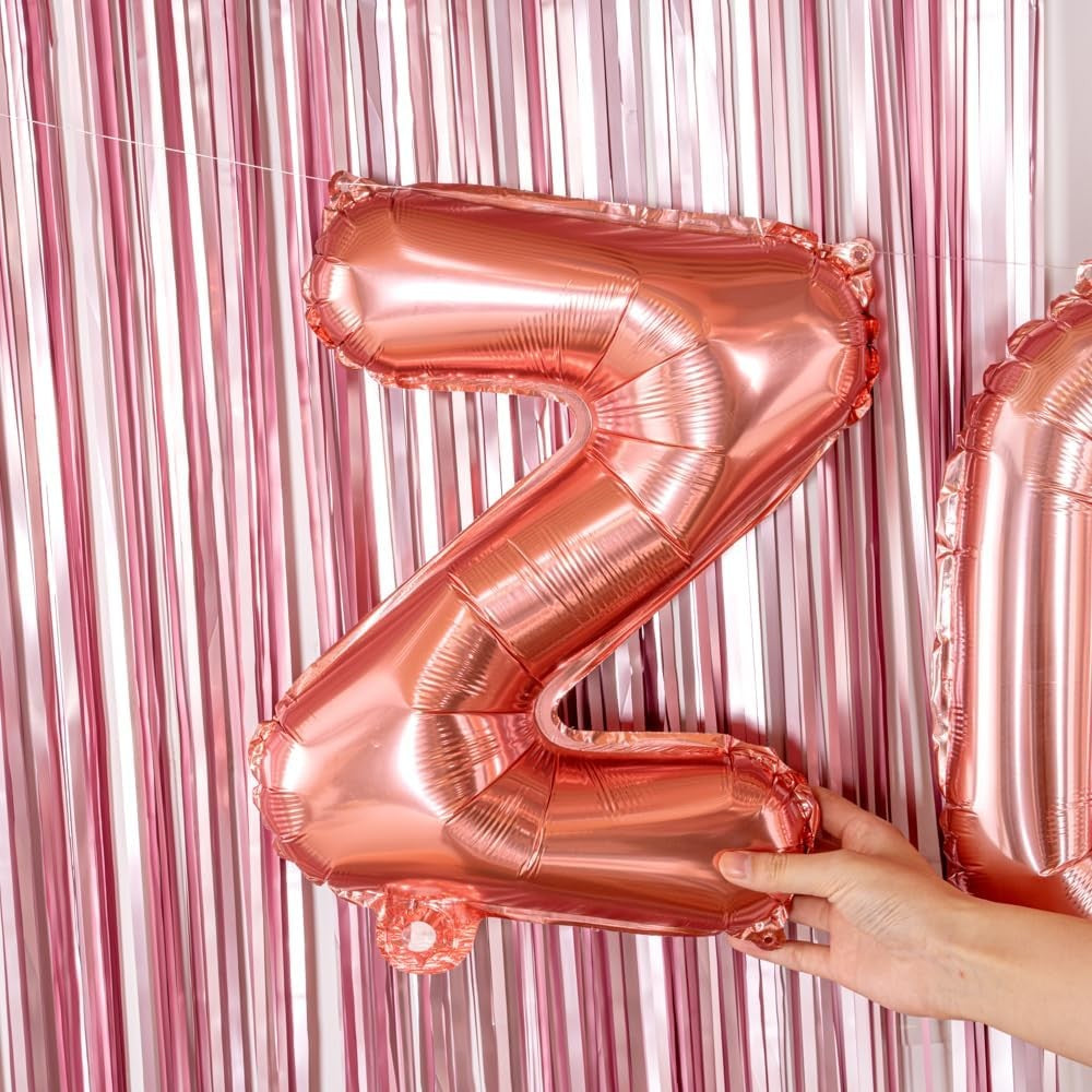Balon Folie Metalizata Litera Z, Vivimall, 40 cm, Umflati cu Heliu sau Aer, Ambalaj Individual, Pai inclus, Rose Gold - vivimall.ro