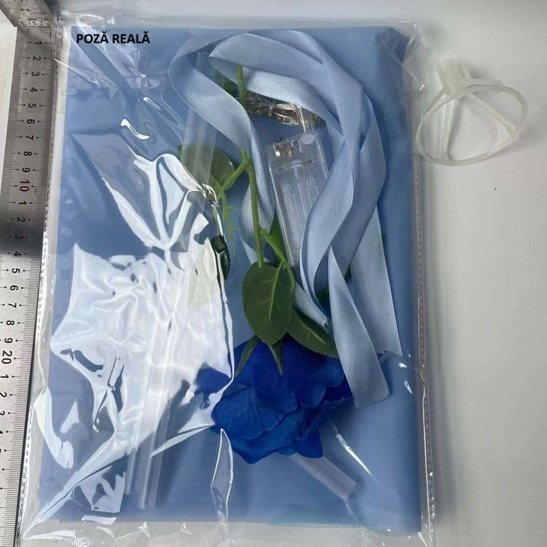 Trandafir In Balon Led Cu Lumini, Tip Buchet, Diametru 35 Cm